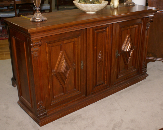 Antique German walnut buffet /bar storage